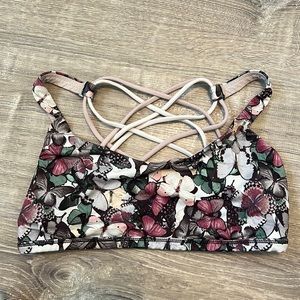 Butterfly print Lululemon sports bra